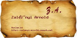 Zalányi Arnold névjegykártya